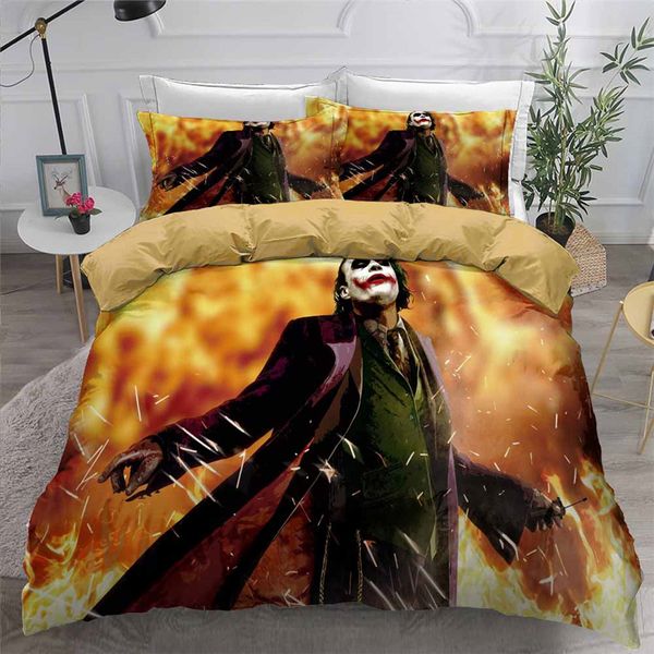 

helengili 3d bedding set clown joker print duvet cover set bedcloth with pillowcase bed home textiles #jo07