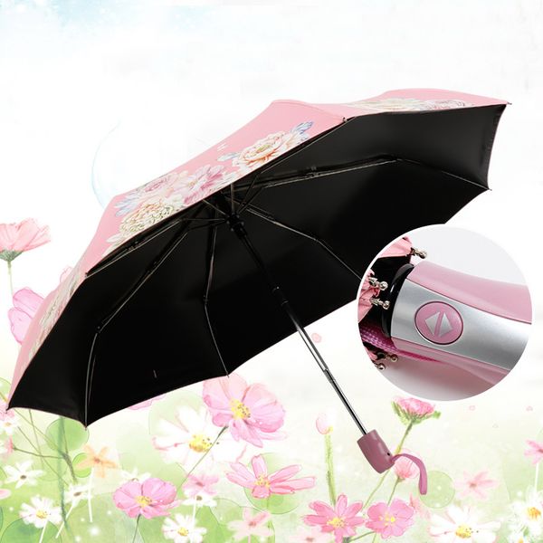 

women umbrellas automatic sunscreen anti uv brand umbrella rain women big flowers parasol female folding umbrella windproof