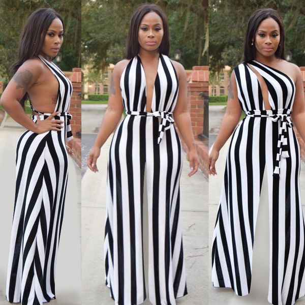 

rompers womens jumpsuit ladies jumpsuits overalls woman for women 2020 summer new nightclubs bind polyester solid, Black;white