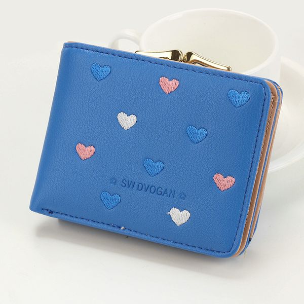 

portable female wallet short embroidery heart pattern women wallets black fashion womens wallets and purses, Red;black
