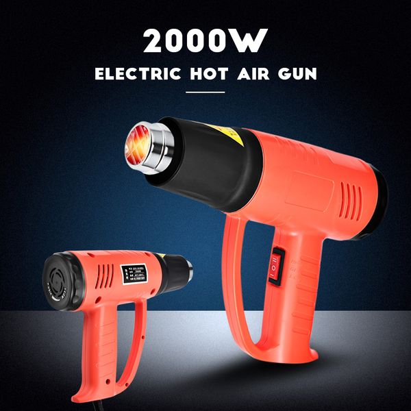 

2000w electric air gun thermal power tool with 4 nozzles attachments power tool double powerful heating wire heat gun