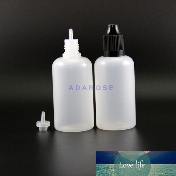 

50 ml lot 100 pcs shipping plastic dropper bottles with child proof caps and cig long nipple tips safe