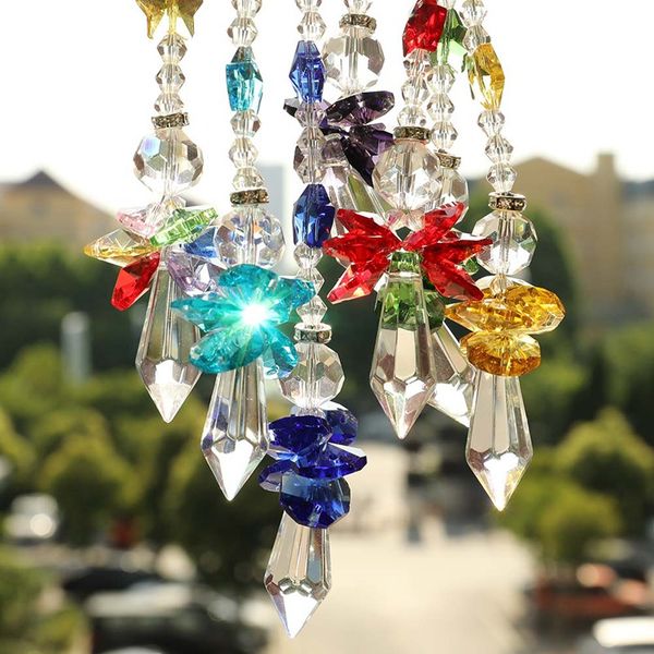 

long string crystal stars angel beautiful pendant car decoration gift multi color