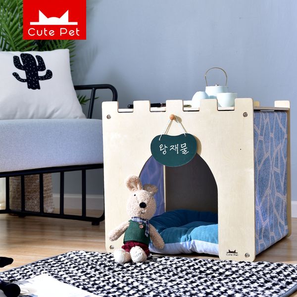 

creative indoor dog house, cat, small wooden multi-functional coffee table villa