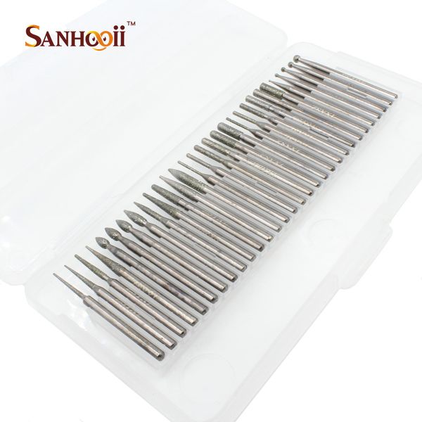 

sanhooii 30pcs/set emery coat engraving drill bit tools set for metal jewellery glass carving accessories for dremel