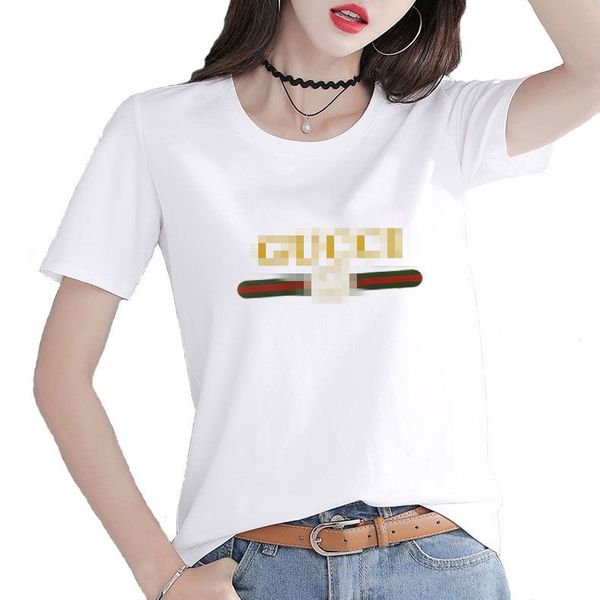 

designer women's shirt summer fashion luxury t-shirt women's short sleeve brand three-way letter printing men's clothing, White