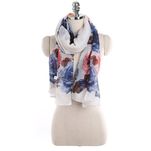 

floral print retro head neck silk satin scarf large shawls women ladies flowers print pattern lace long scarf warm wrap shawl, Blue;gray