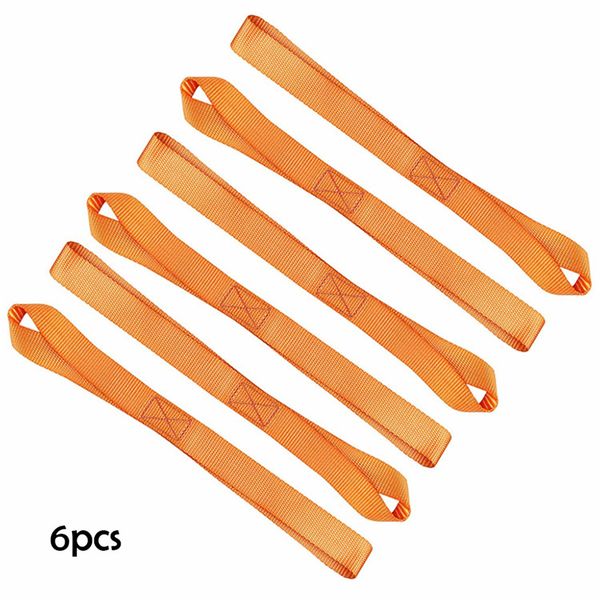Orange 6PCS Car Motorbike Luggage Bundle Straps Soft Durable Motorcycle Bike Towing Ropes strap Luggage Bandage For Car Motorbike Loops Straps Warehouse Tensioning Belts Accessories
