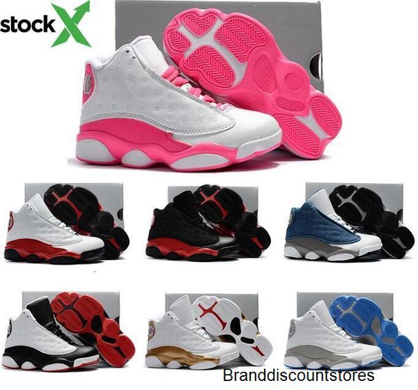 

boy girls kids 13s white pink he got game basketball shoes children baby 13 black blue flints playoffs kid gifts sneakers