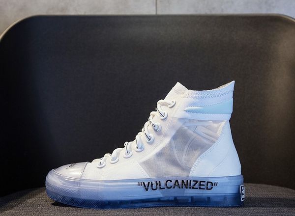 

2019 women and men flat shoes autumn trending style sneakers high transparent sole jelly sole cool fashion lovers casual shoes, Black