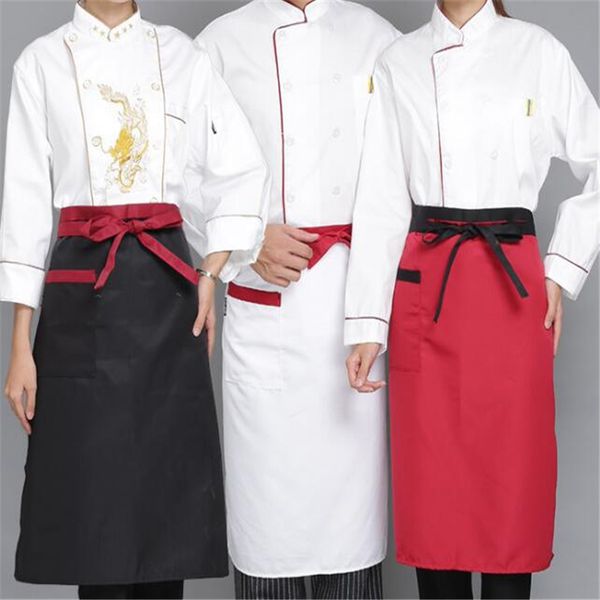 

kitchen cooking aprons cotton stripe oil proof work dining half-length long waist apron chef cafe bar kitchen cooking bibs