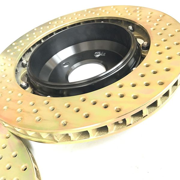 

jekit car brake disc rotors with center hat 355*32mm with brake drum for e92 m3 v8 2007 rear for 8530 red caliper 2 pots