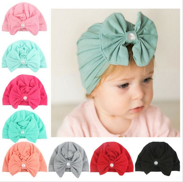 

8 colors baby toddler girls kids hats lovely bow knot turban headband warm headwrap, Yellow