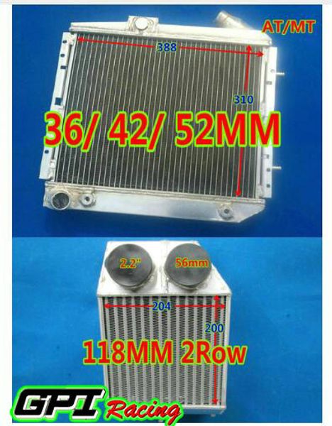 

52mm aluminum radiator &intercooler for super 5/r5 9/11 1.4l gt turbo at 85-91