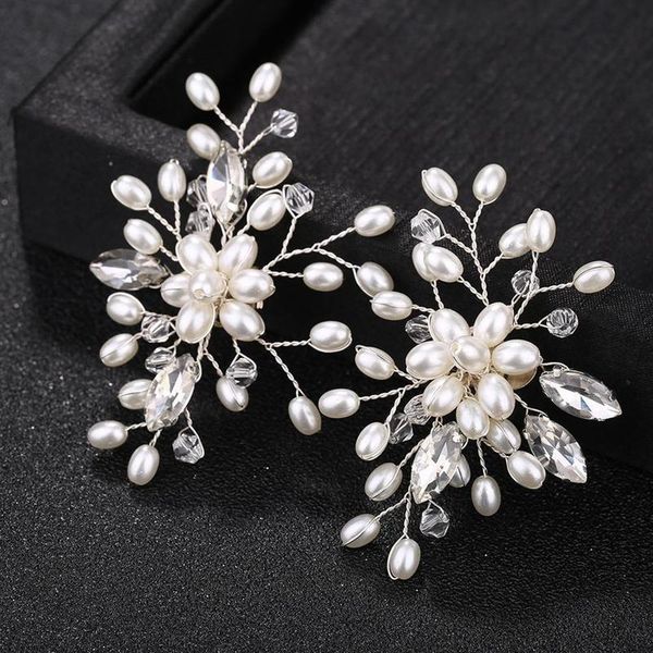 

2pcs new luxury elegant rhinestone shoes clips flowers women shoes dress hat wedding party jewelry accessories cpdow, White