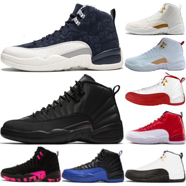 

new arrive 12s prm winterized men basketball shoes mens dark grey bulls gym red fiba the master playoffs gym red sports sneakers