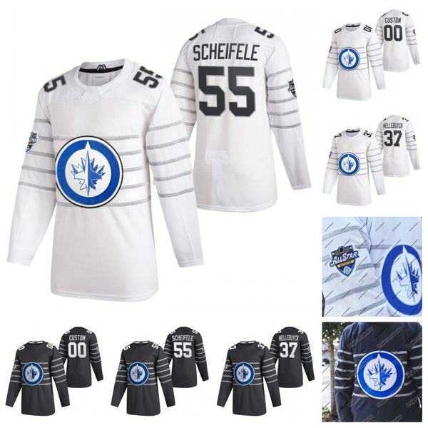 

winnipeg jets 2020 all-star game jersey mark scheifele connor hellebuyck blake wheeler patrik laine kyle connor josh morrissey, Black;red