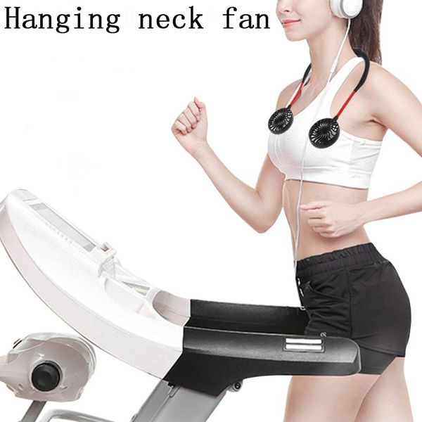 

hanging neck fan 360Â° adjustment usb portable fan hands-rechargeable mini sports fans 3 gears wearable fans