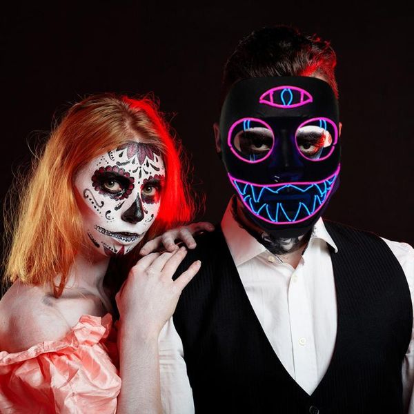 

light up cartoon characters mask led crazy mask various specifications optional practical economy funny halloween horror