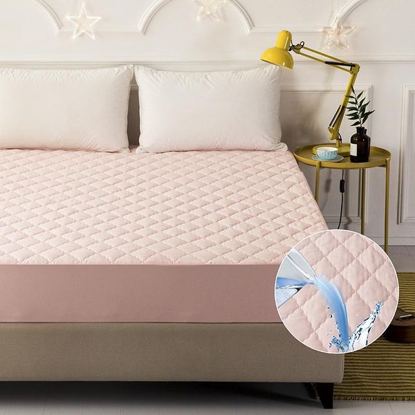 

2018 new product waterproof quilted mattress protector pad fitted sheet separated water bed linens with elastic 54