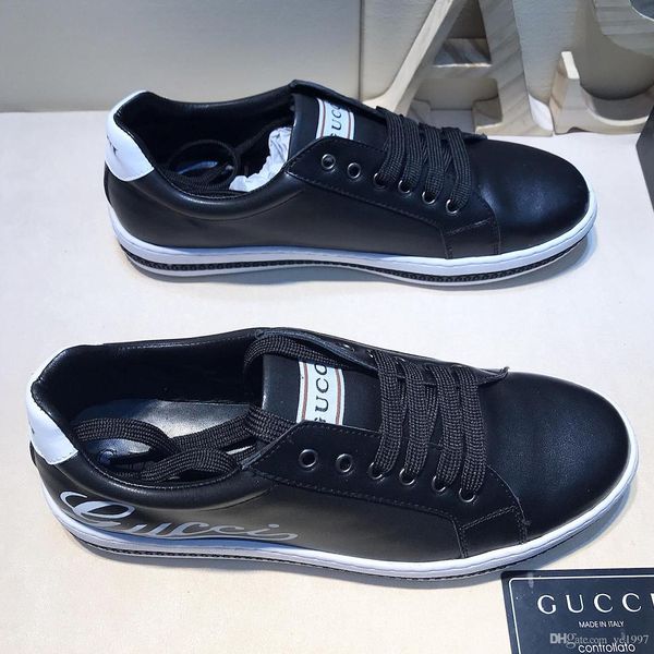

new mens sports shoes comfortable lace leather mens walking fitness casual shoes 39-44 yards qr0, Black