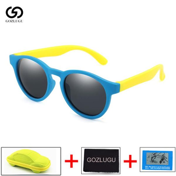 

gozlugukids sunglasses polarized boys girls round safety sun glasses child baby eyewear silicone eyeglasses gafas uv400explosion, White;black