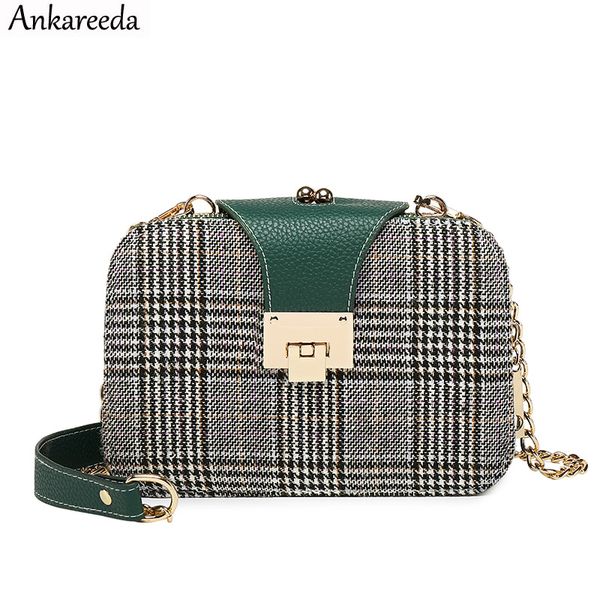 

ankareeda new fashion women shoulder bag chain strap flap designer handbags clutch bag ladies messenger bags with metal buckle