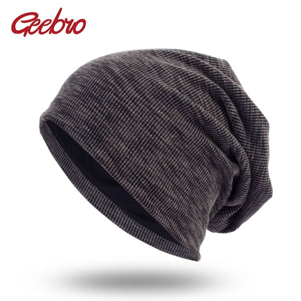 

geebro men women knitted ribbed beanies hat spring cap solid color hip-hop slouch hats skullies chapeu feminino dq400a