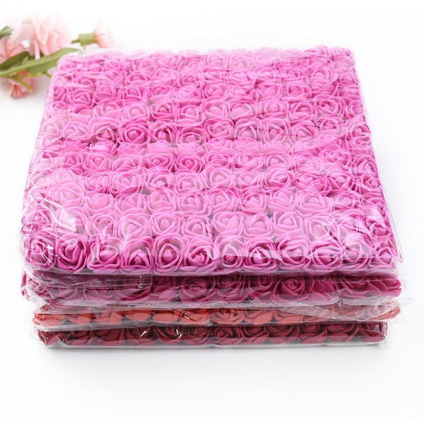 

144 pieces artificial flowers mini foam teddy bear of roses bouquet vase for home decor wedding decorative flower wreath