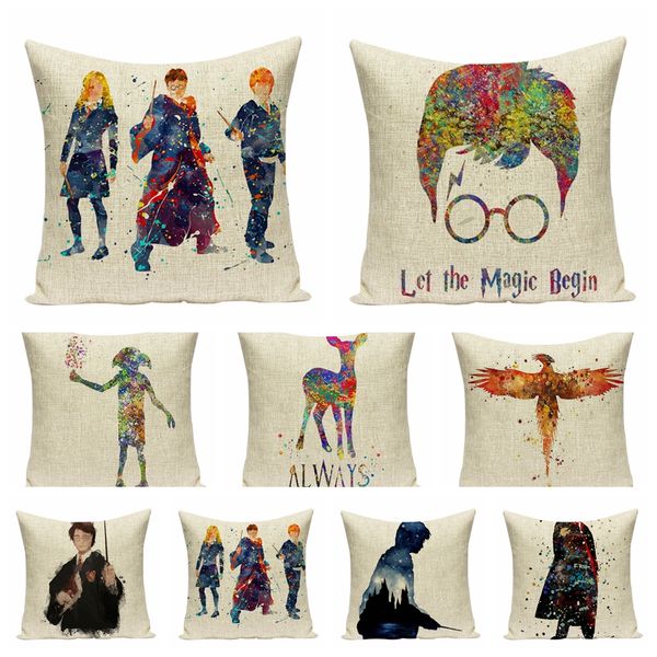 

magic cartoon figure cotton linen pillowcase cushion decorative pillow home decor sofa throw pillow dumbledore