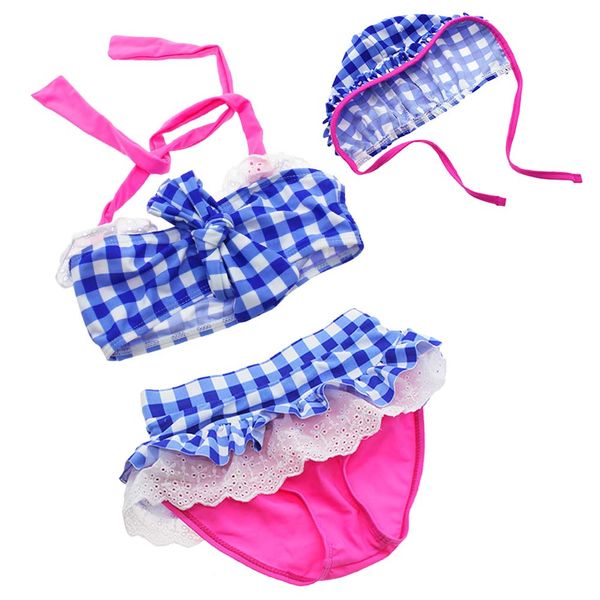 

2019 new bikini swimming clothing cute girls bikini plaid baby children chinlon+dacron high quality