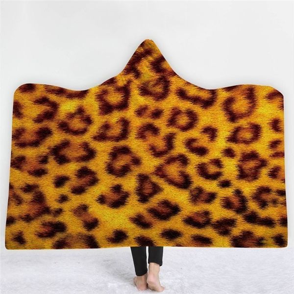 

blankets for beds winter warm wearable blanket for men and women leopard pattern casual hooded blanket creative christmas gift
