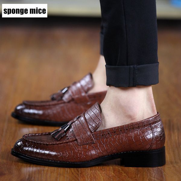 

new men's pointed toe dress shoes casual business shoes men wedding party oxford zapatos de hombre designer h56, Black