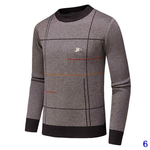 

men long-sleeve sweaters mens designer round neck stitching plaid cashmere sweater new luxury spot pullover warm casual clothings6, White;black