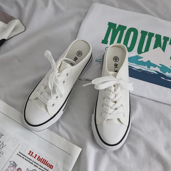 

low slippers women summer female shoes platform slides fashion soft 2020 flat luxury fabric canvas casual rubber cross-tied, Black