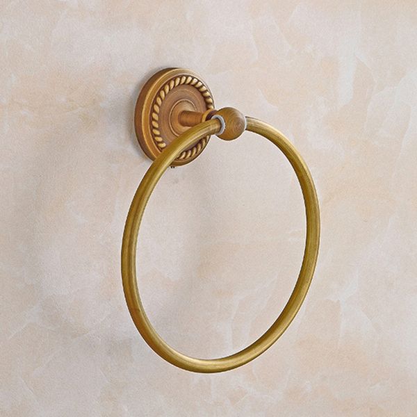 

bathroom towel holder ring wall-mounted round antique brass towel ring rack
