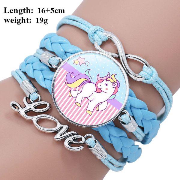 Mode 8 Stile Kinder Armband Schmuck Einhorn Vögel Regenbogen Lederarmband Kinder Mädchen Geburtstag Zeit Spiele Schmuck Geschenk