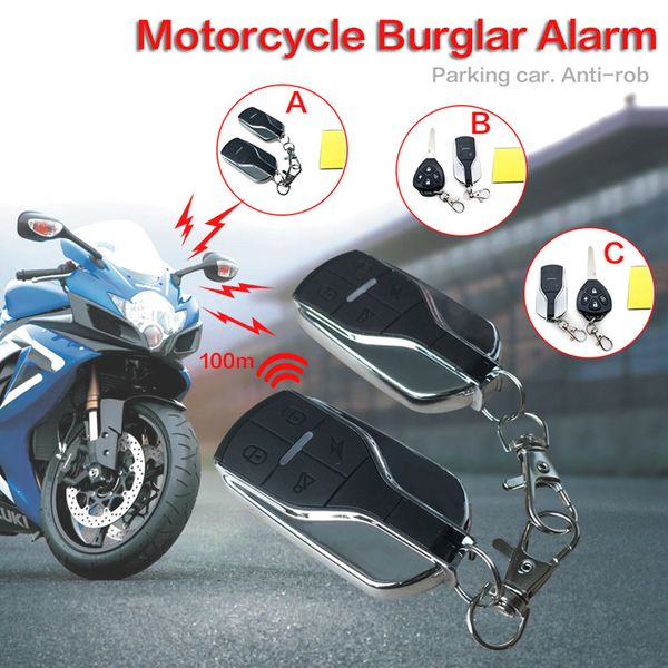 

12v motorcycle anti-theft security alarm universal double flash sensitivity adjustment remote control engine start alarm system