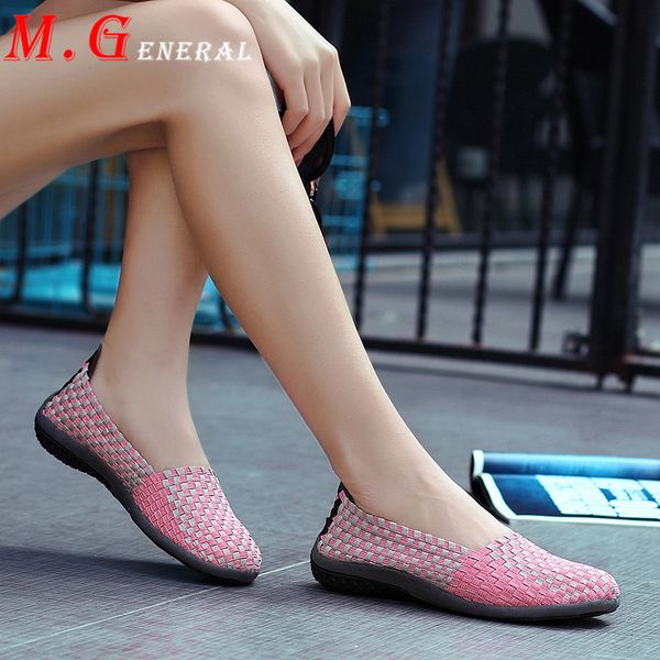 

women's shoes woven women sport sneaker handmade woman sports shoes ladies walking tennis female summer breathable loafers v15