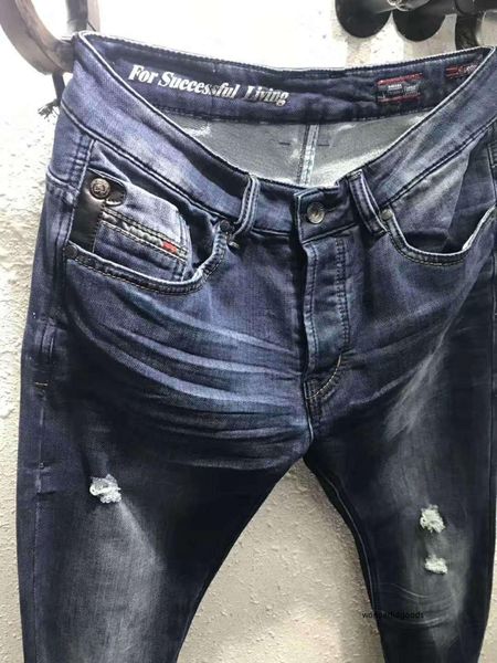 

new men style diesel famous casual designers design slim fashionable ripped jeans motorcycle summer trousers pencil jeans pants size:30-38, Blue