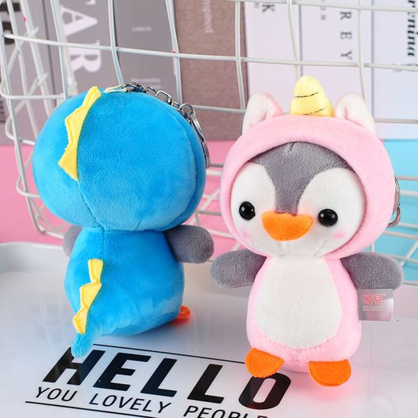 

12cm cute penguin stuffed animals pendant key chain plush toys dolls kid's small mini plush toys for children baby xmas gift