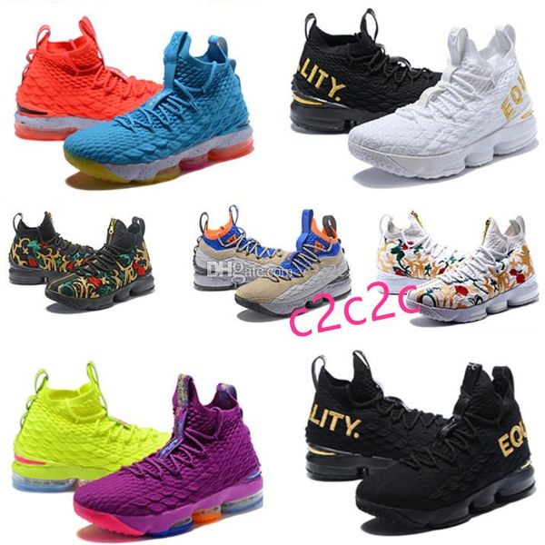 

2019 lebrons ashes ghost floral lebron 15 basketball shoes equality black white shoes sneaker 15s mens sports james us size 7-12