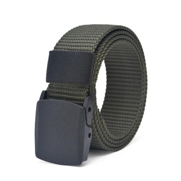

men's tactical belt web belt waisttrainer plastic buckle outdoor sports men nylon canvas waistband waist support, Black;gray