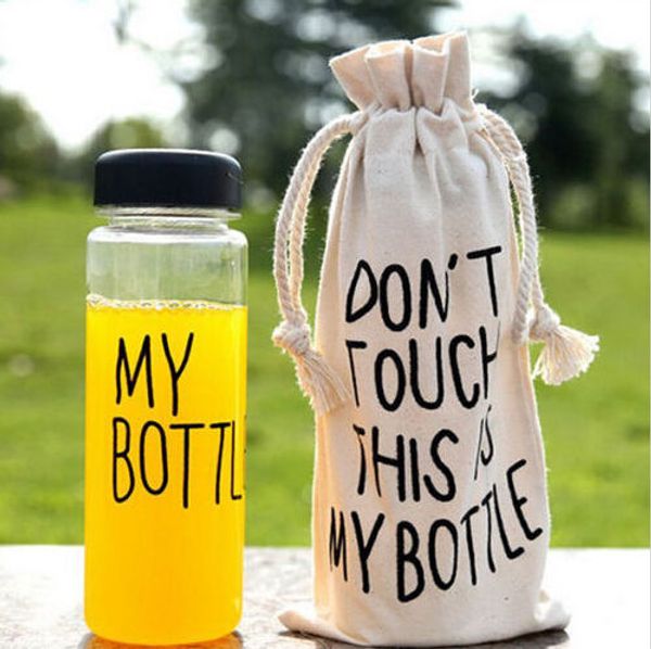 

fashion my bottle 500ml plastic sports water bottles lemon juice leakproof health portable drinking bottle with protective bag