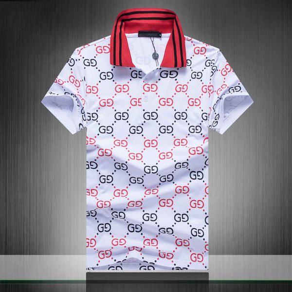 

19 brand new luxury de igner ca ual men polo hirt nake bee floral embroidery men polo high treet fa hion polo top 3xl