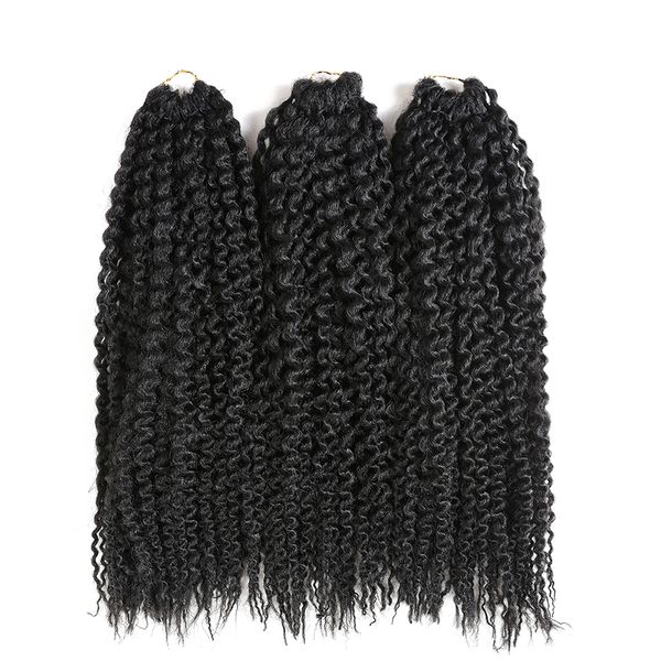 

3 шт. / лот синтетическое плетение наращивание волос freetress pre loop island кудрявый вьющиеся крючком косы твист джамбо черный блондинка, Black