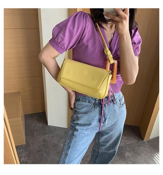 

2020 new shoulder bag women's casual fashion korean version large capacity ladies solid color small fresh crossbody bag