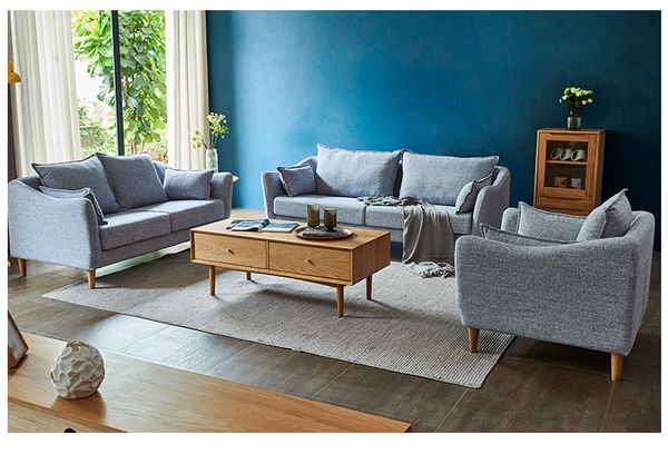

simple fabric sofa small apartment japanese-style furniture combination wash-and-wash living room light luxury three-dimensional nordic sofa