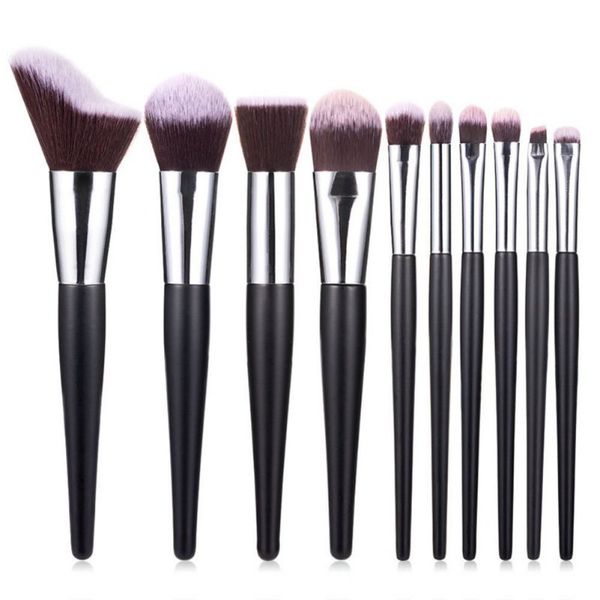 

10pcs wave types makeup brush set loose powder brush eyeshadow blush kit