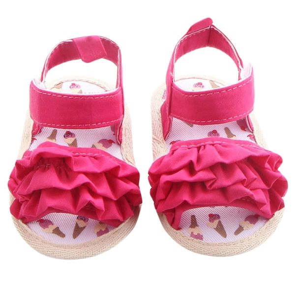 

baby girls sandals summer flat heel toddler kids sneakers non-slip crib shoes 85wa, Black;red